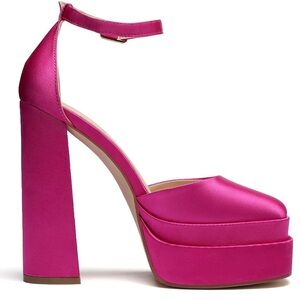 New pink / fuchsia  vivianly woman’s platform high heeled sandals size 8